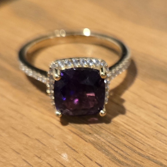Gold over Silver Amethyst Ring - Picture 1 of 9